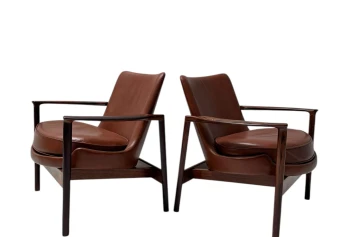 Two Mid-Century Modern Lounge Chairs by Ib Kofod-Larsen for Frõscher, 1970s
